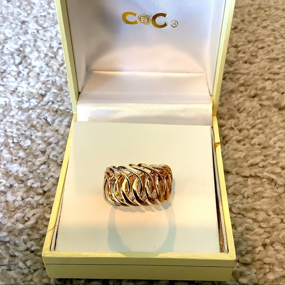 Gold Color CBC Ring, Size 8
